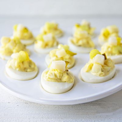 Potato Salad Deviled Eggs