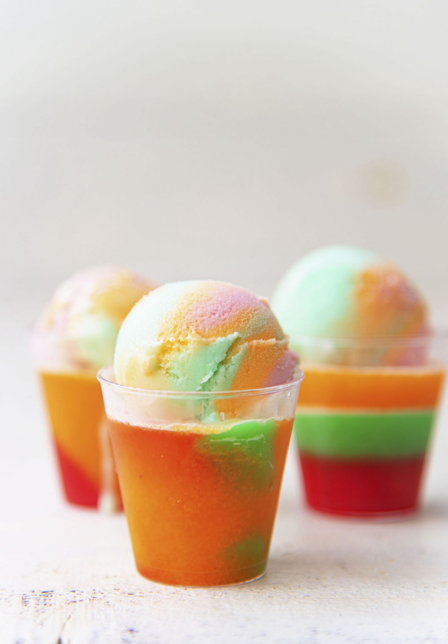 Rainbow Sherbet Jello Shots