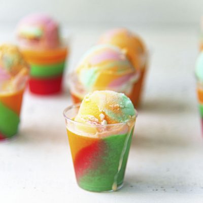 Rainbow Sherbet Jello Shots