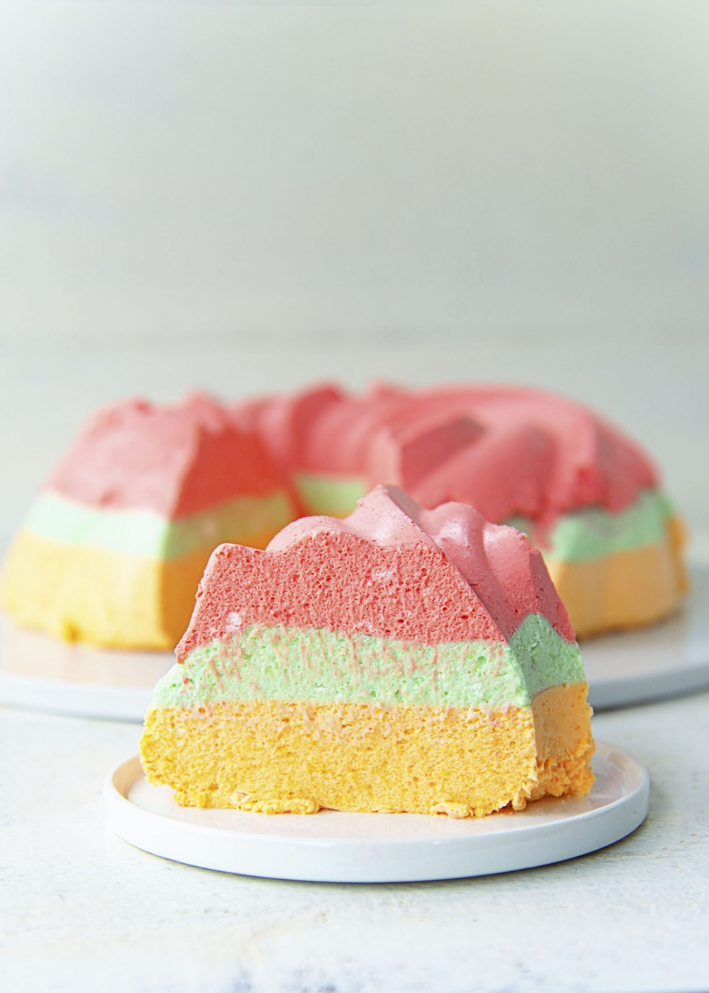 Rainbow Sherbet Jello Mold