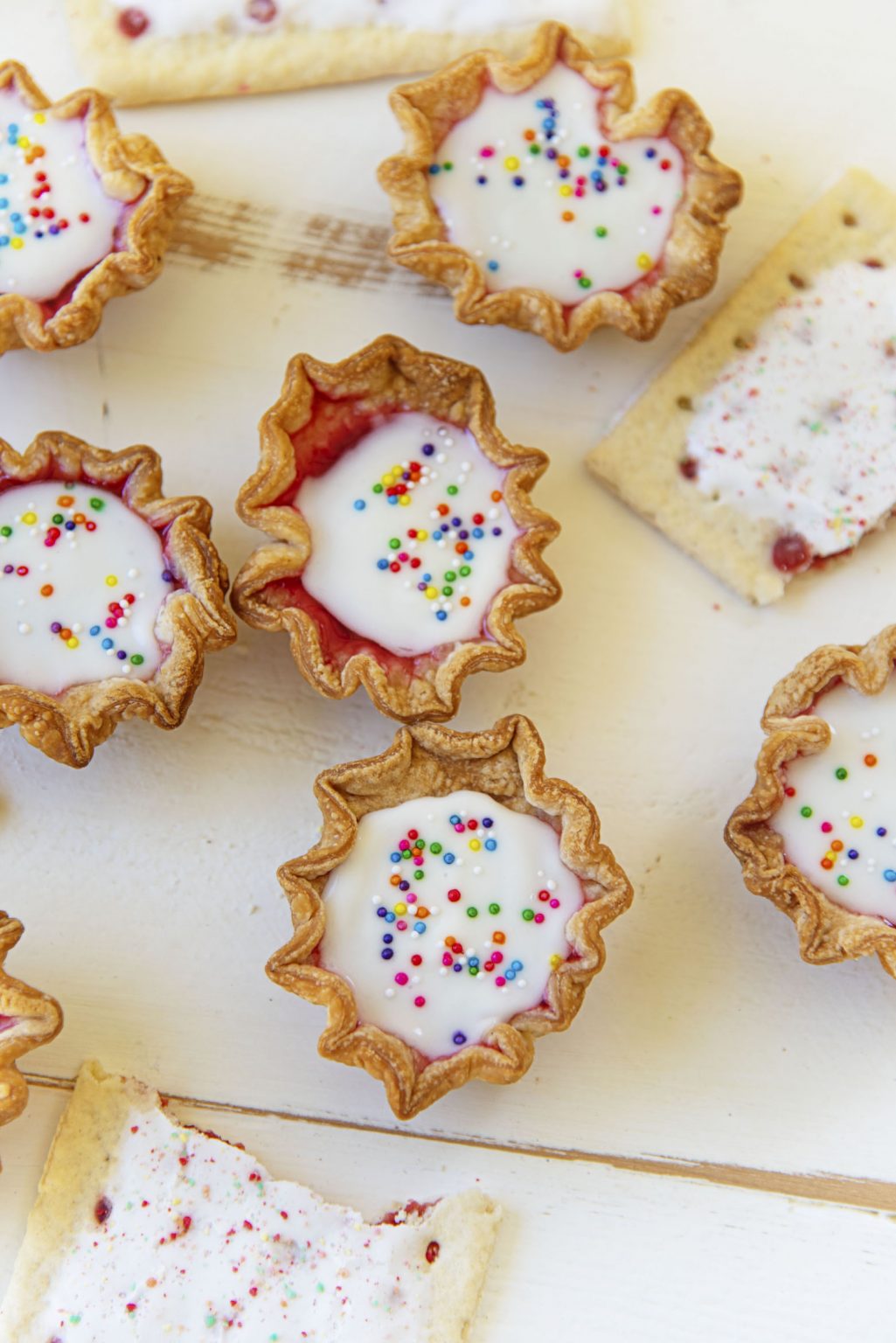 Strawberry Frosted Pop Tart Jello Shots with Icing and Sprinkles