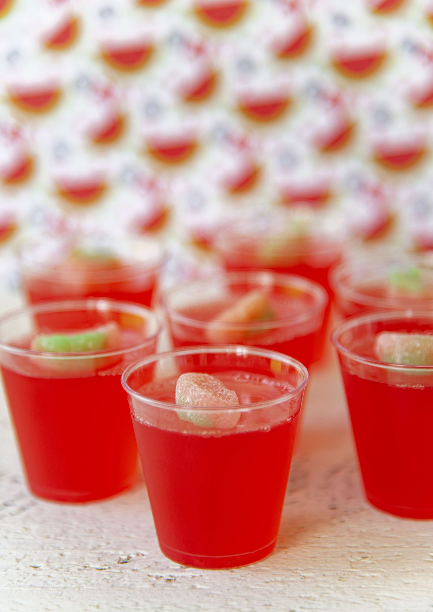 Watermelon Lemonade Jello Shots with Vodka and Watermelon Pucker