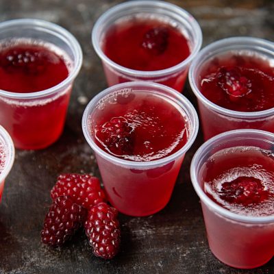 Fresh Berry Peach Jello Shots