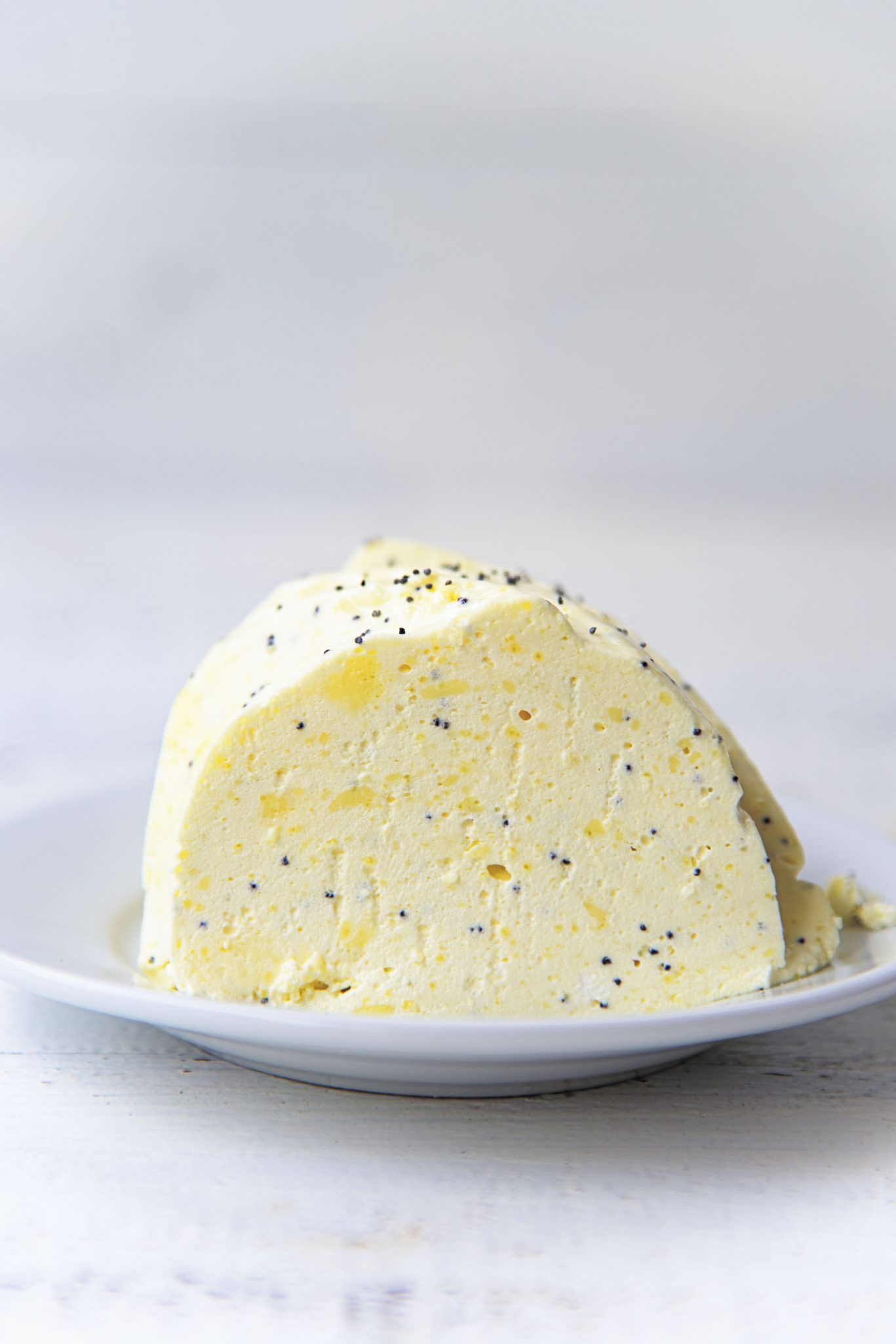 Lemon Poppy Seed Jello Mold with Greek Yogurt and Lemon Curd