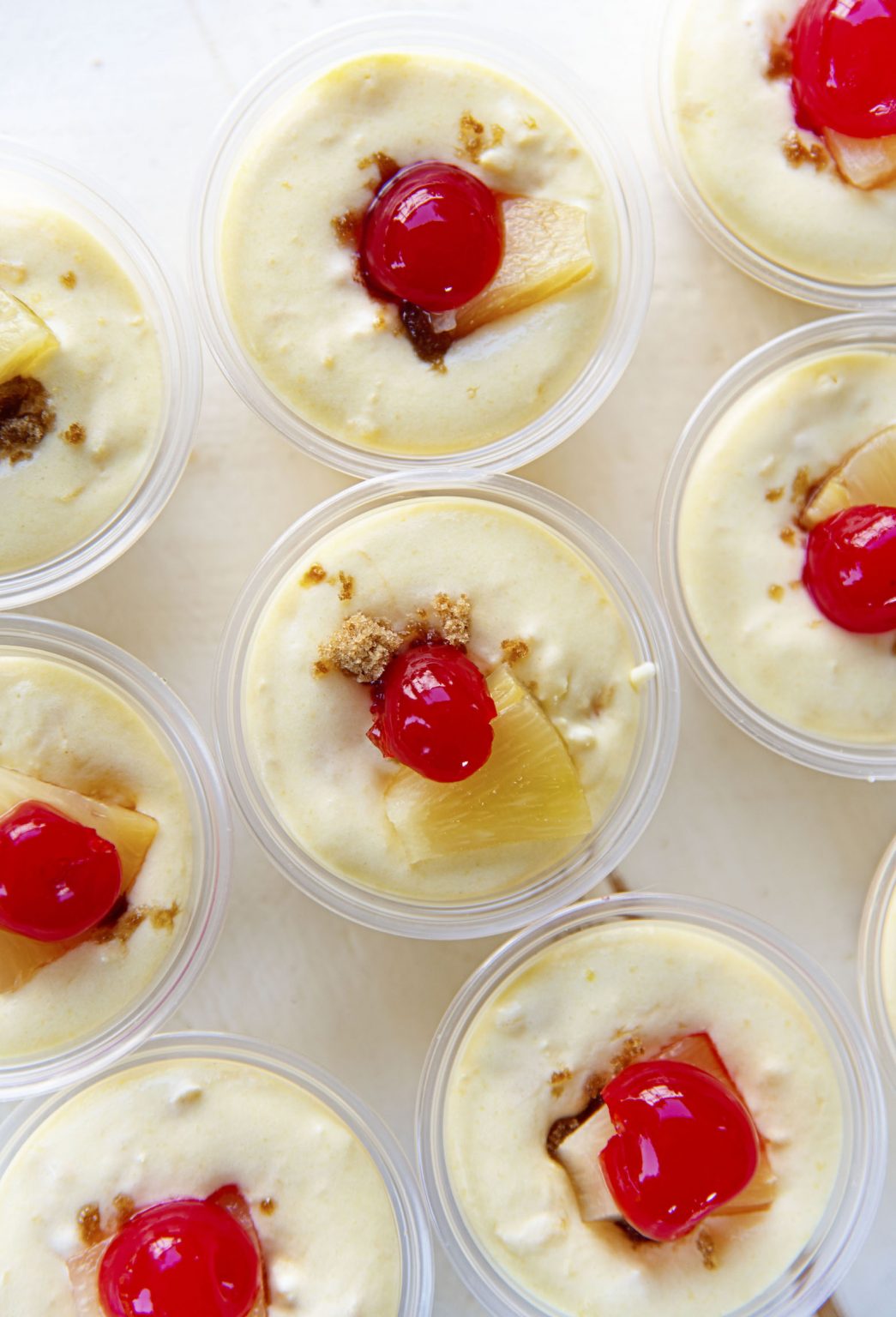 Pineapple Upside Down Cake Pudding Shots