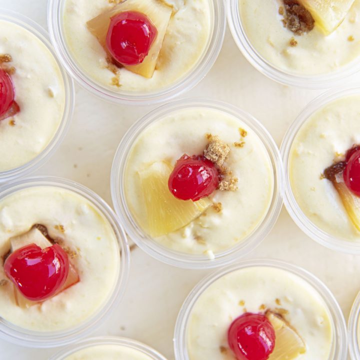 Pineapple Upside Down Cake Pudding Shots