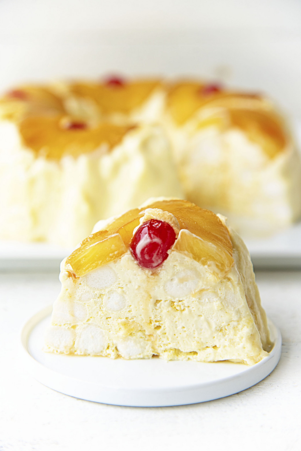Pineapple Upside Down Jello Mold with Marshmallows