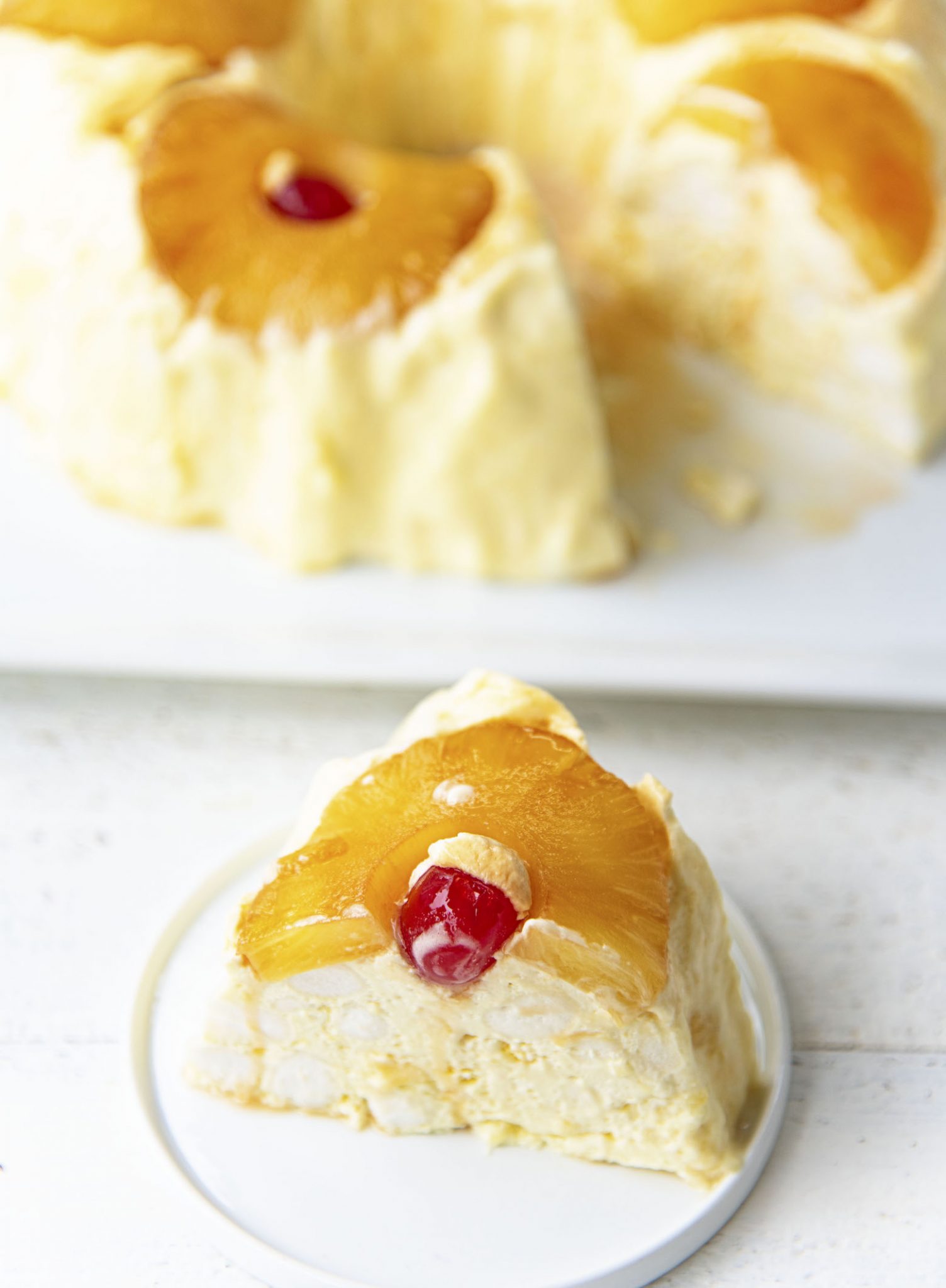 Pineapple Upside Down Jello Mold with Marshmallows