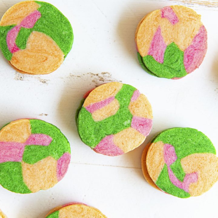 Rainbow Sherbet Sandwich Cookies 