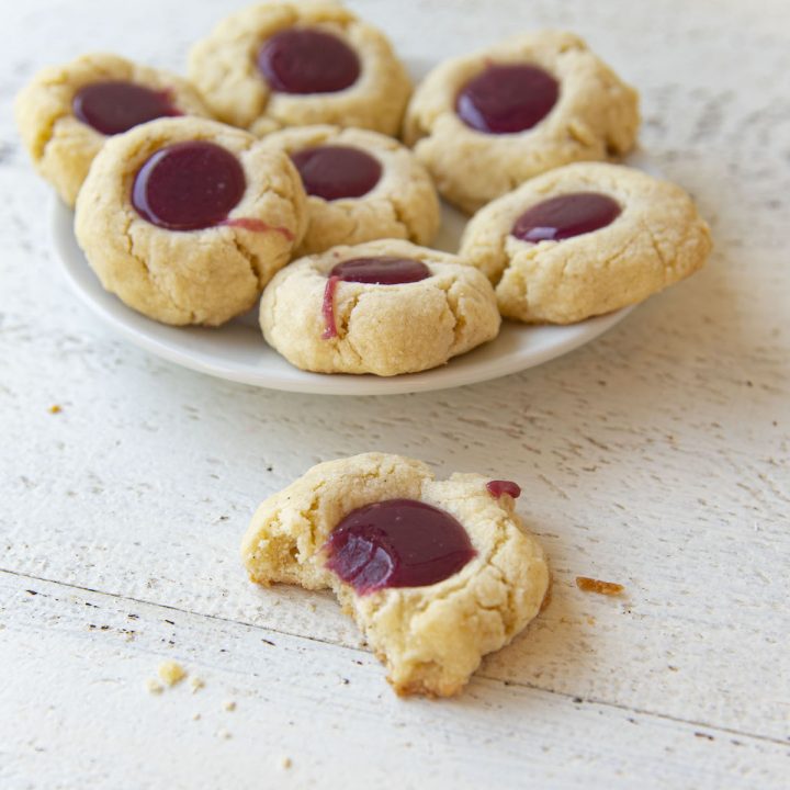 Blackberry Caramel Thumbprint Cookies