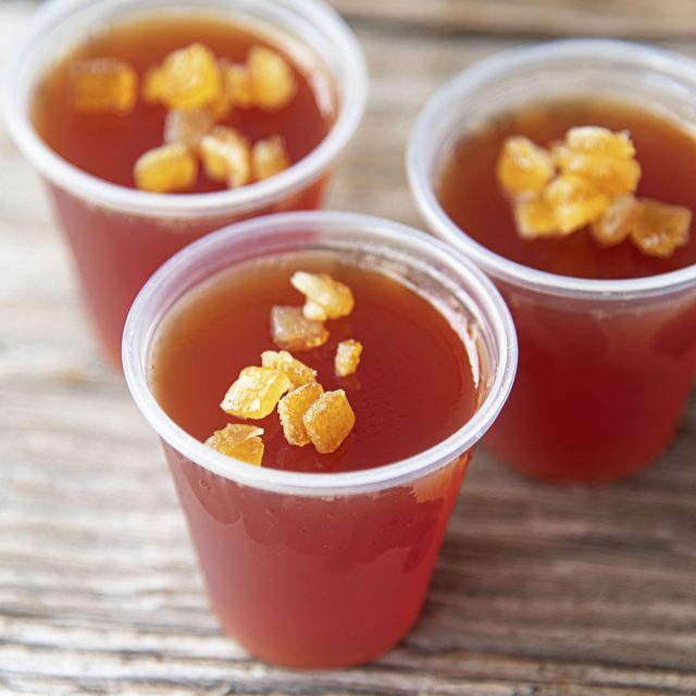 Harvest Jello Shots with Spiced Rum and Orange Liqueur