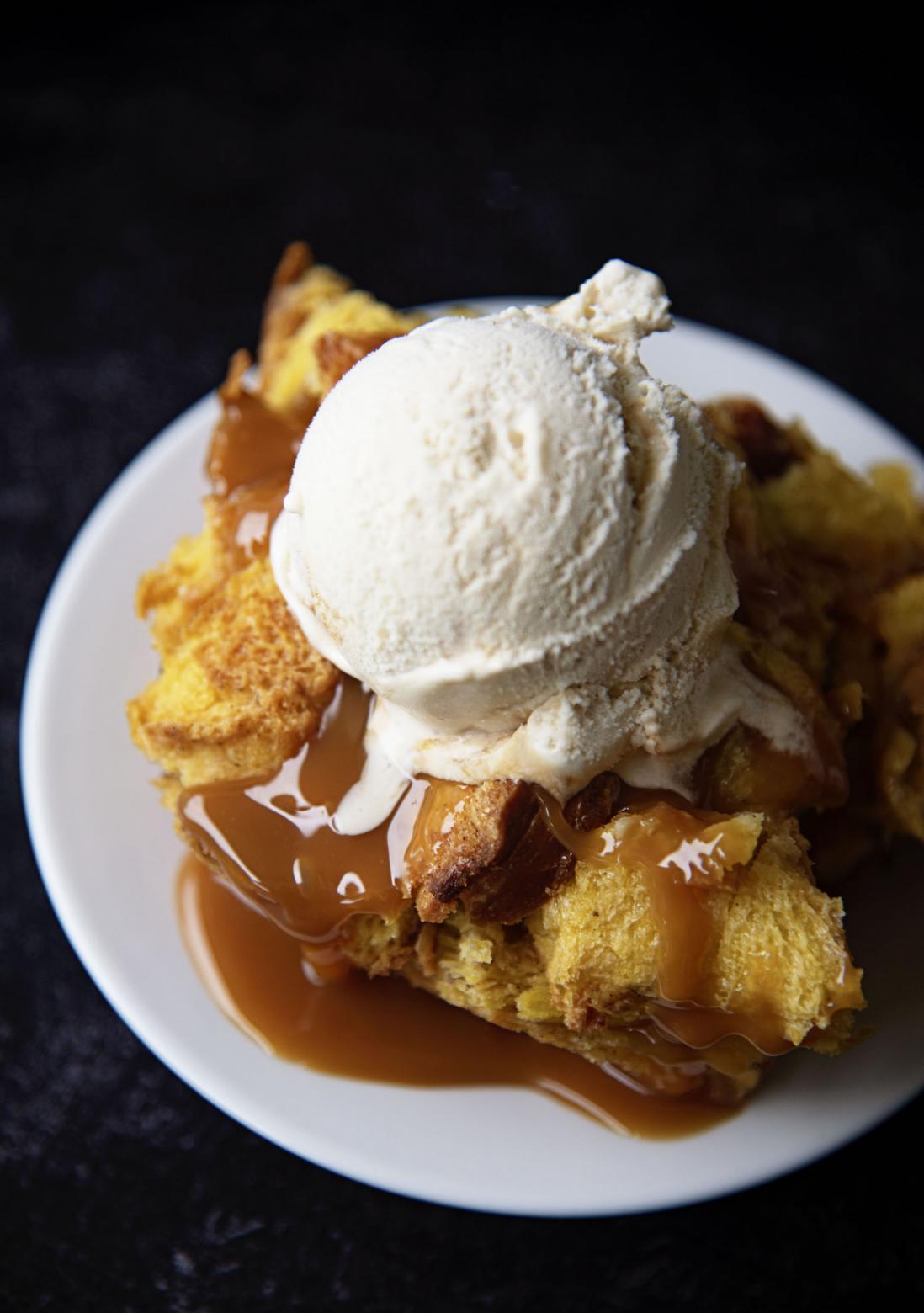Pumpkin Salted Caramel Ice Cream Bread Pudding