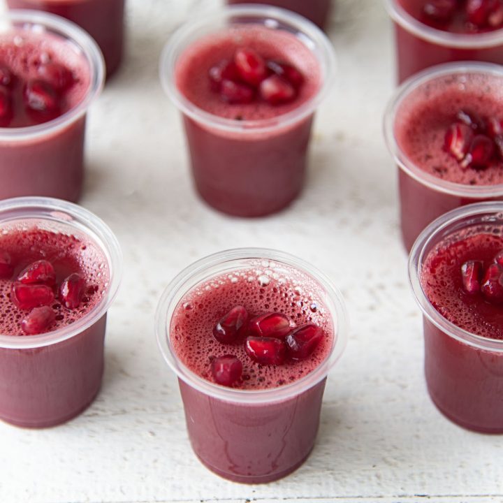 Cherry Pomegranate Moscow Mule Jello Shots