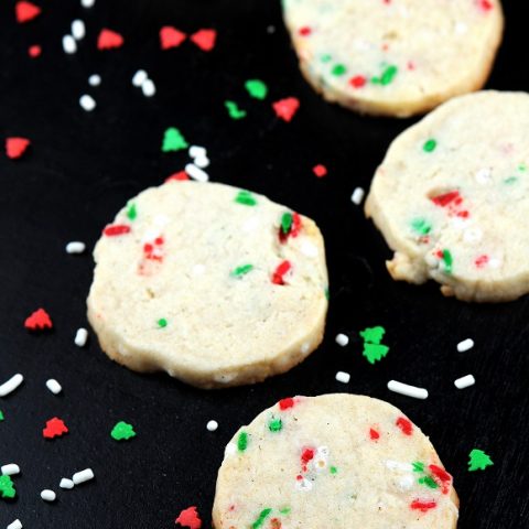 Eggnog Shortbread Sprinkle Cookies