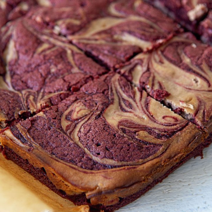 Red Velvet Hot Chocolate Brownies