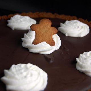 Semisweet Chocolate Tart with Gingersnap Crust