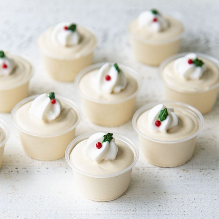 Bourbon Eggnog Pudding Shots