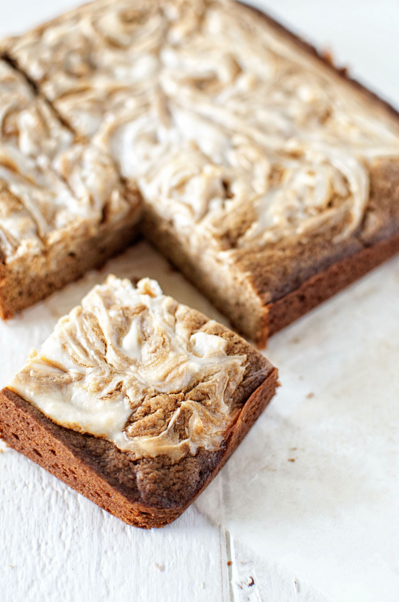 Gingerbread Lemon Cream Cheese Swirl Blondies