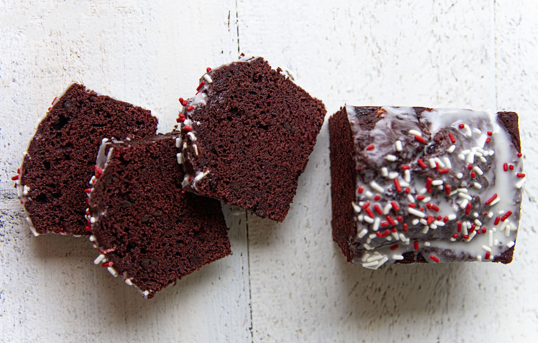 Peppermint Red Velvet Loaf Cake