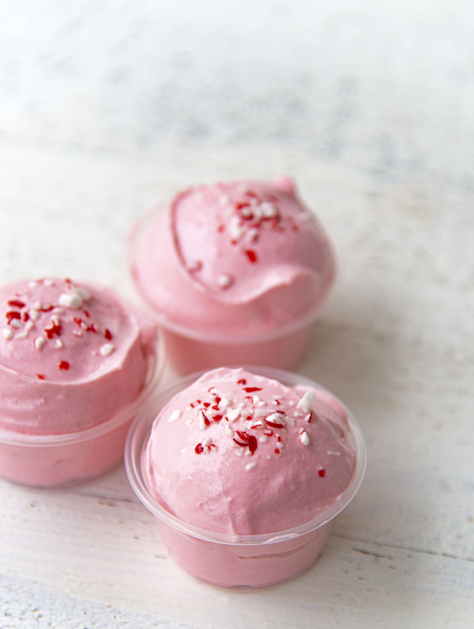 Three pudding shots clustered together.