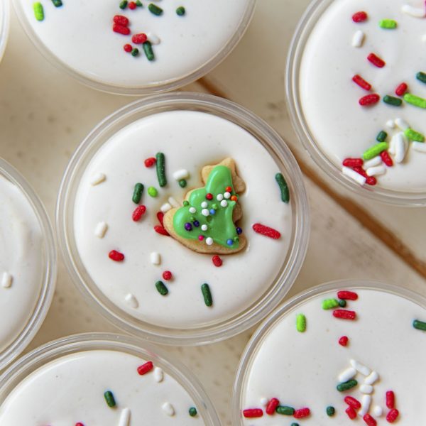 Sugar Cookie Pudding Shots with Vodka and Sprinkles