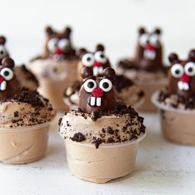 Groundhog Day Pudding Shots