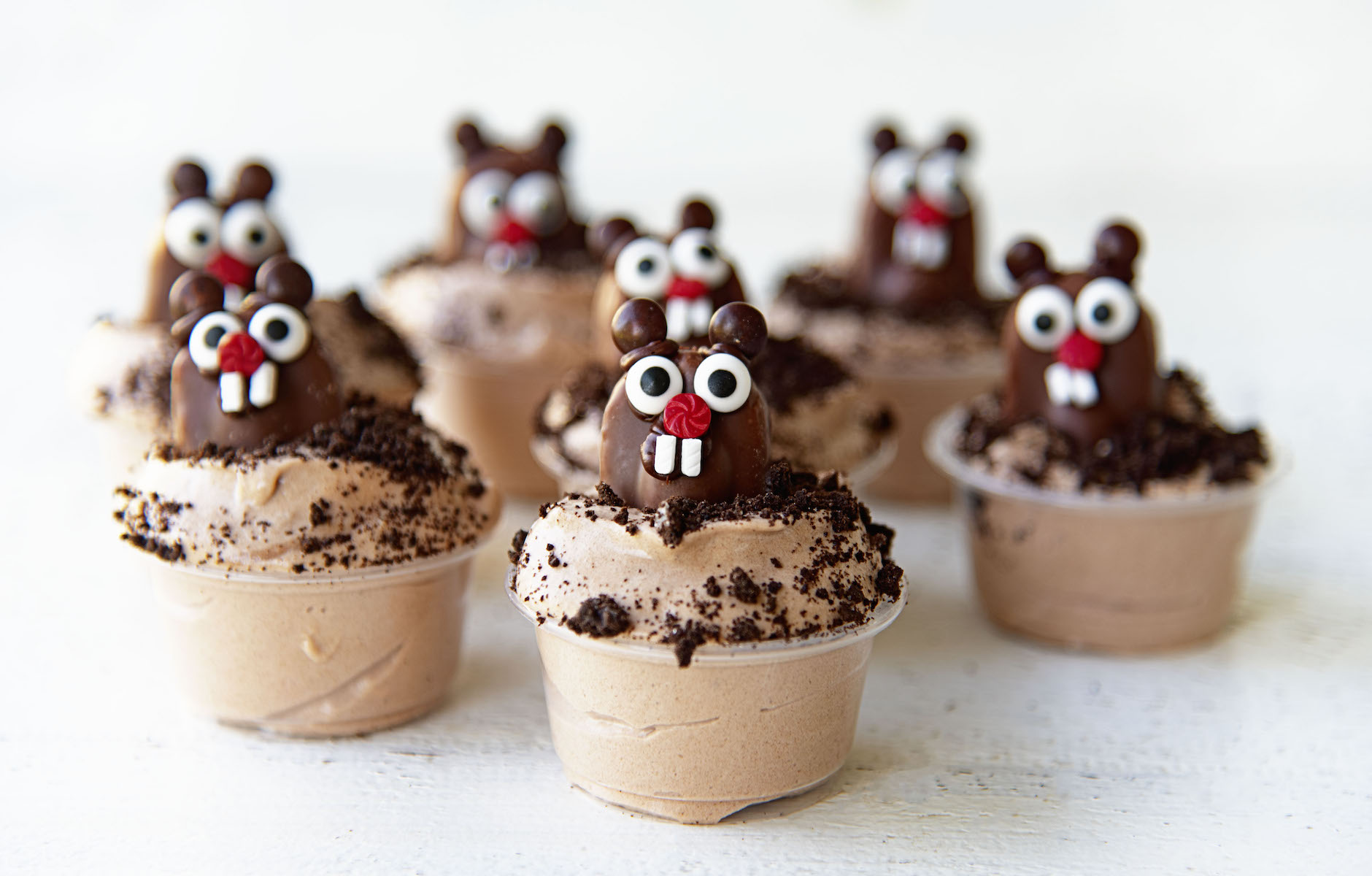 Groundhog Day Pudding Shots