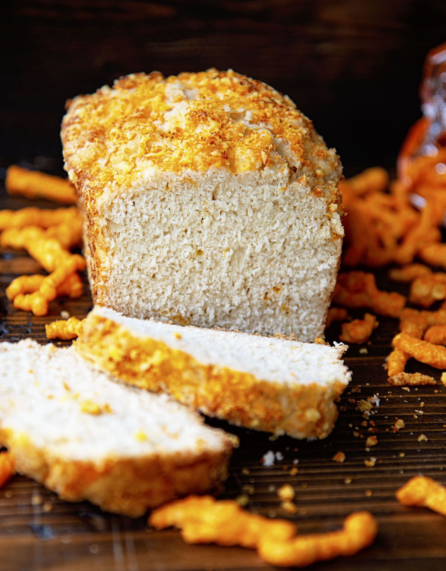 Sliced Cheetos Cheddar Beer Bread 