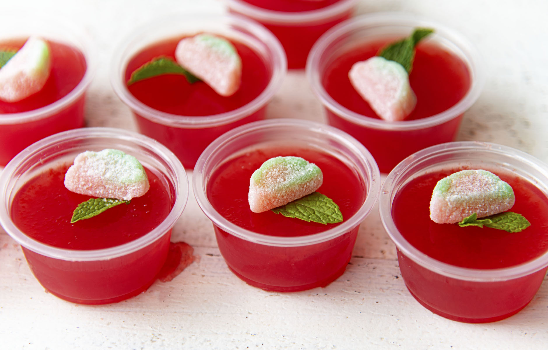 Watermelon Mint Julep Jello Shots