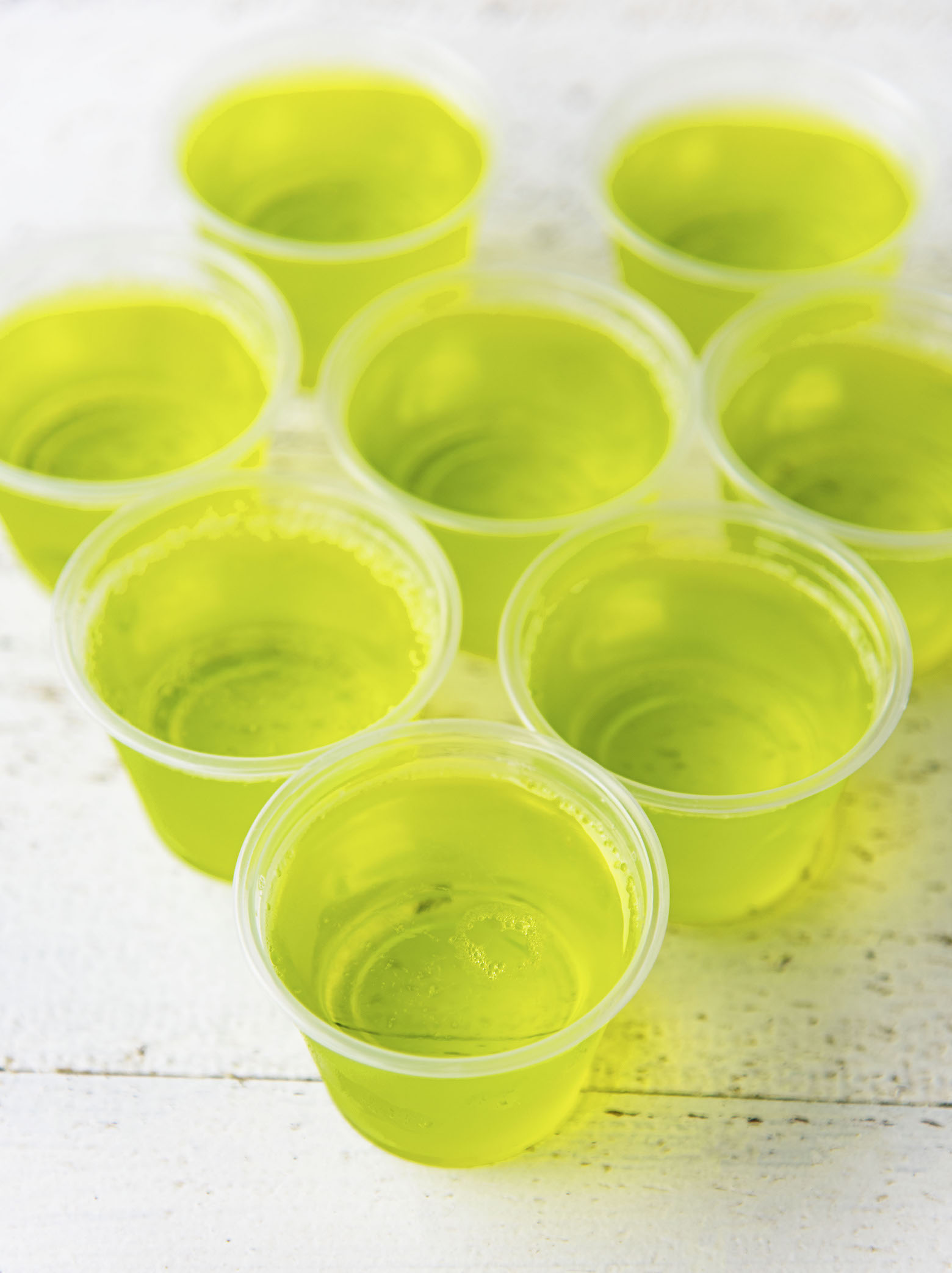 8 Mountain Dew Jello Shots gathered