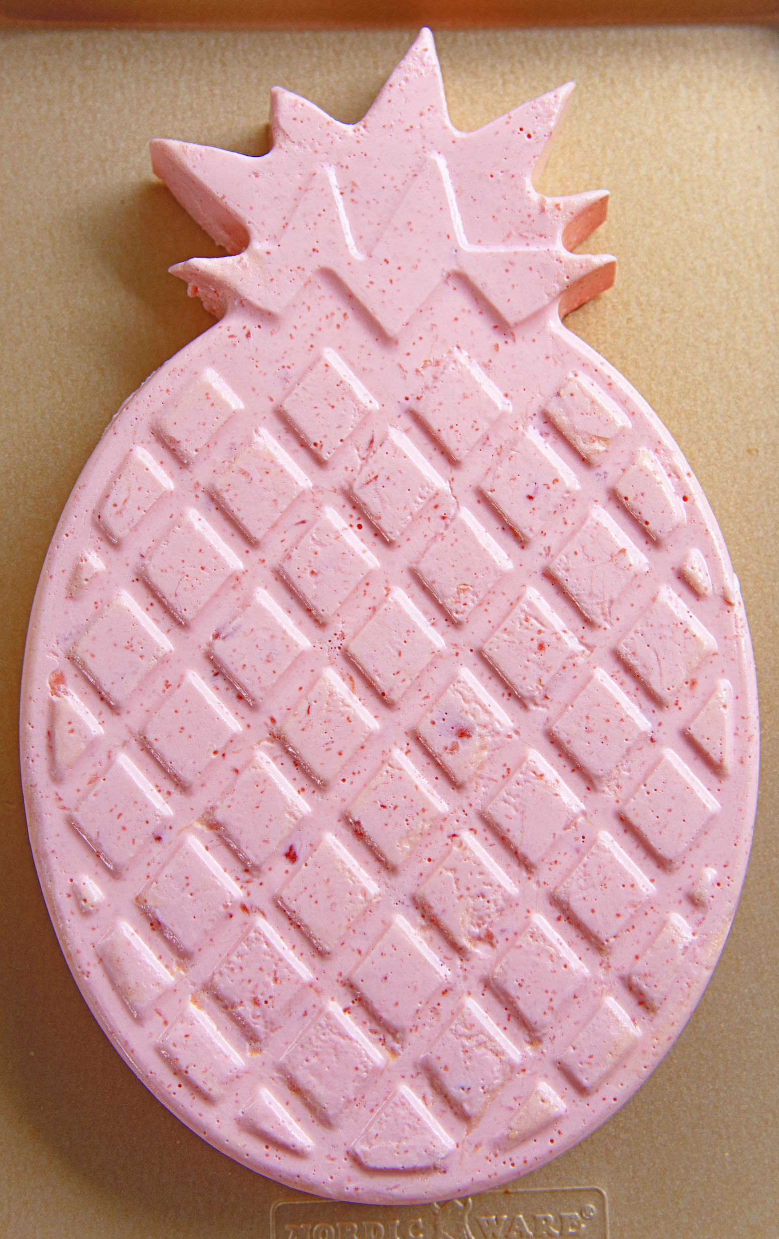 Overhead shot of the Hawaiian Punch Jello Mold in the pineapple shaped mold