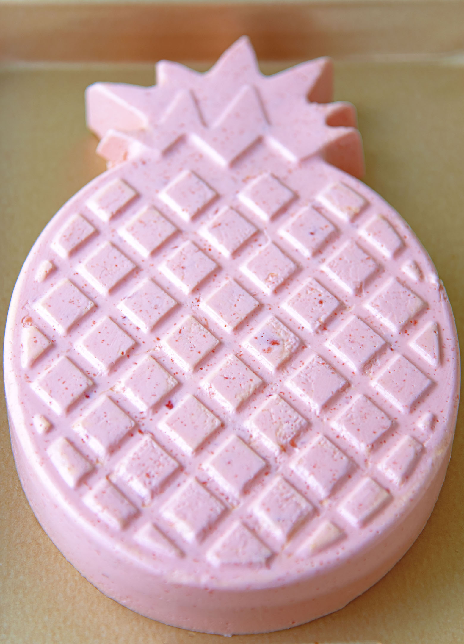 Hawaiian Punch Jello Mold in pineapple mold on a cookie tray