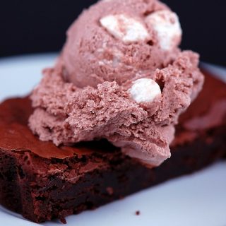Brownie Tart with Hot Chocolate Ice Cream