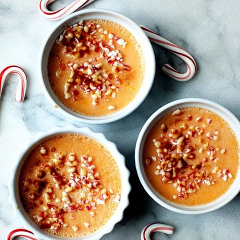 Candy Cane White Chocolate Crème Brulee