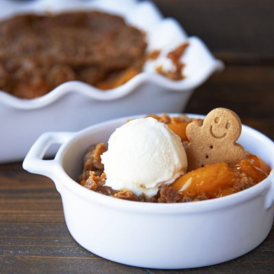 Gingerbread Peach Dump Cake