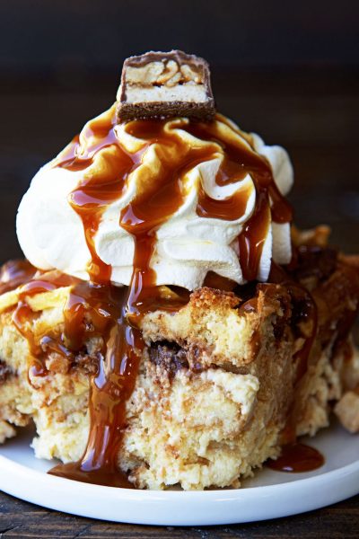Apple Candy Bar Bread Pudding