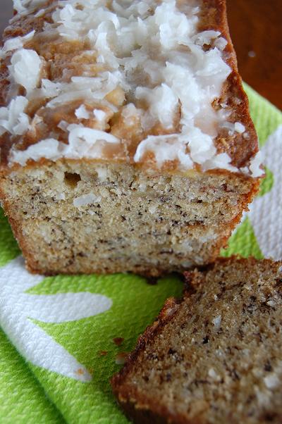 Overhead of bread with a slice cut out