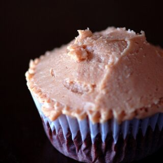 Brownie Cupcakes with Peanut Butter Frosting