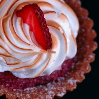 Strawberry Rhubarb Jam Meringue Tart