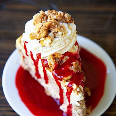 Strawberry Pretzel Crusted Cheesecake