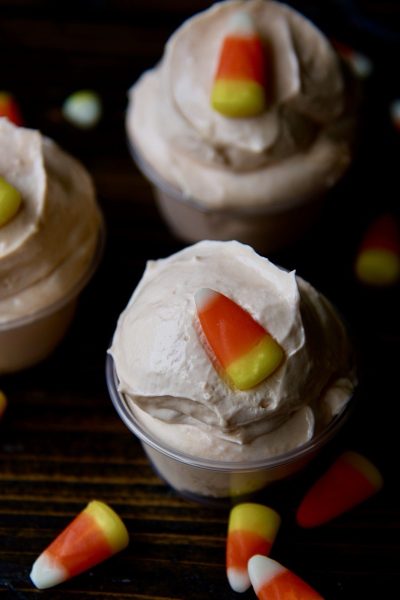 Candy Corn Pudding Shots #HalloweenTreatsWeek