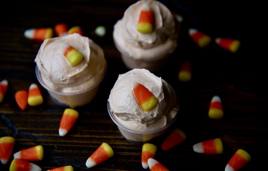 Candy Corn Pudding Shots #HalloweenTreatsWeek