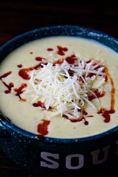 Asiago Soup with Tomato Jam