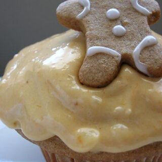 Gingerbread Cupcakes with Pumpkin Cream Cheese Frosting