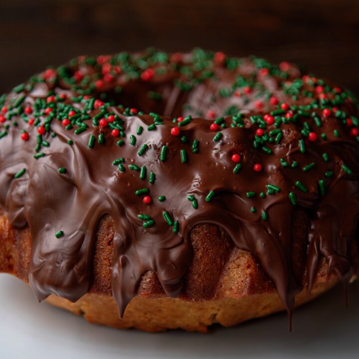 Chocolate Coated Eggnog Bundt