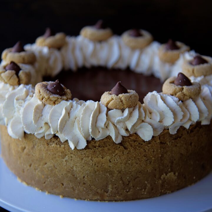 Peanut Butter Blossom Cookie Cheesecake 