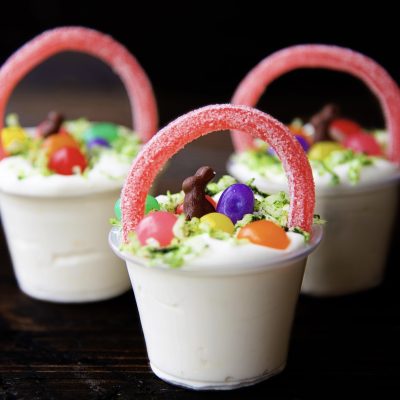 Coconut Cake Easter Basket Pudding Shots