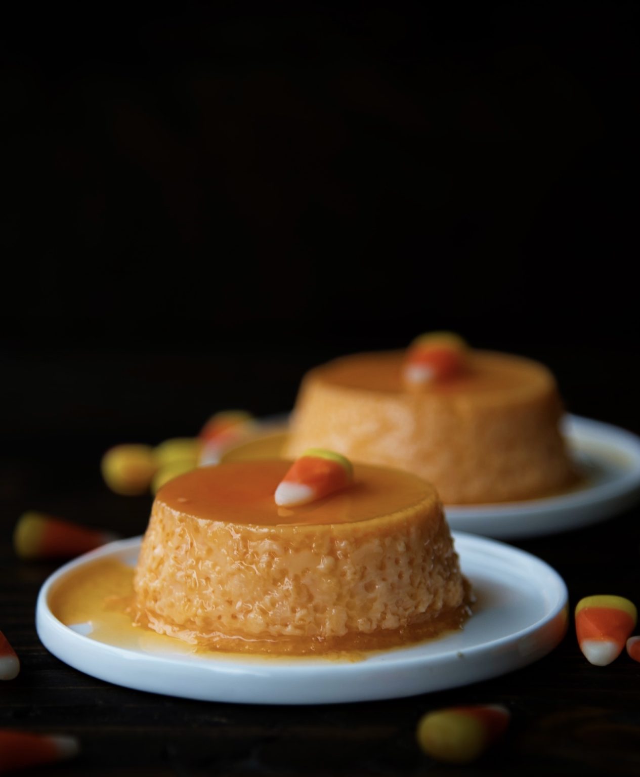 Candy Corn Caramel Flan Sweet ReciPEAs